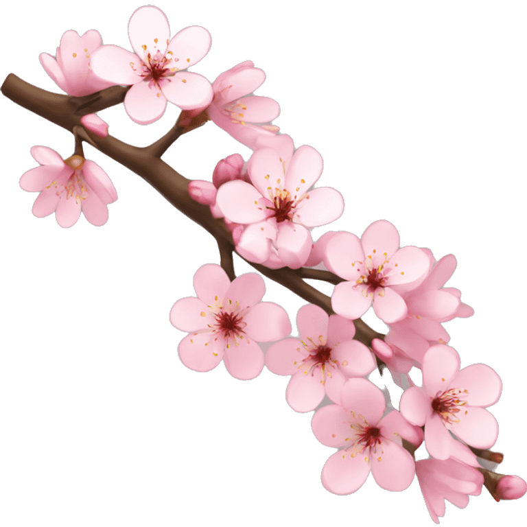 A cherry blossom tree branch with petals gently falling to the ground emoji