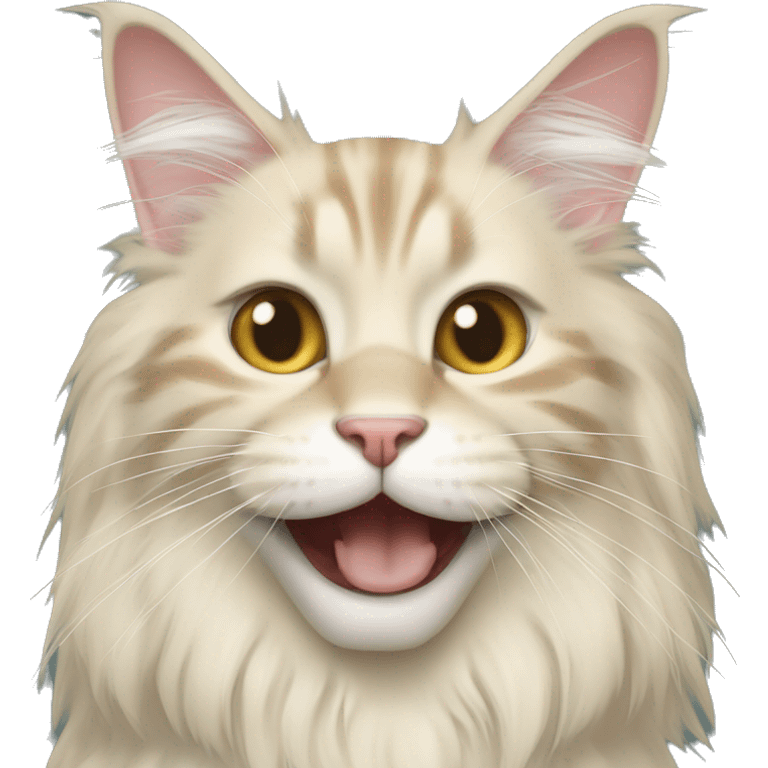 cream colored maine coon smile emoji