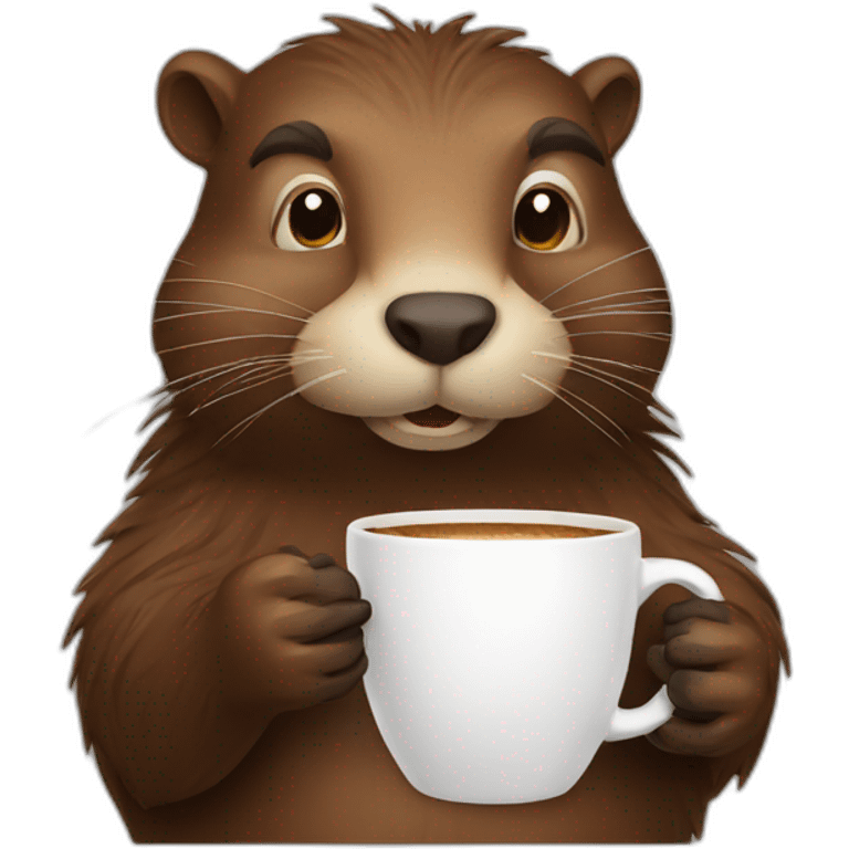 beaver drinking coffee emoji