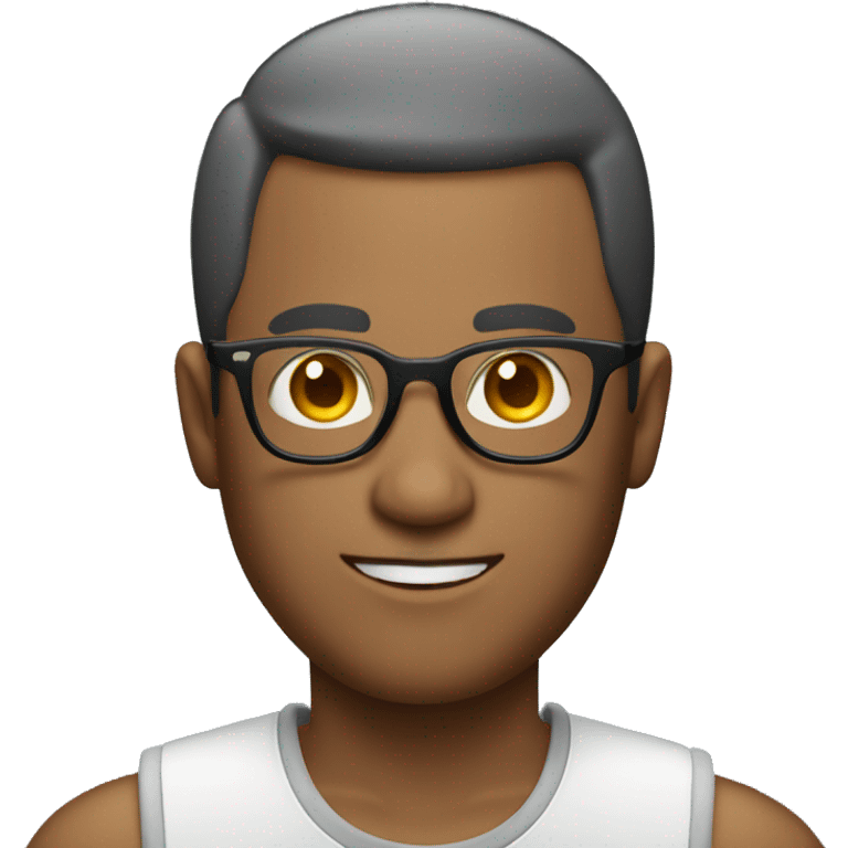 crew cut man with glasses full body emoji