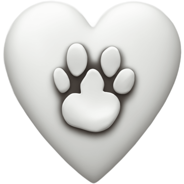 White heart with dog's paw emoji