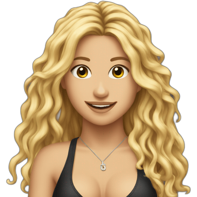 Shakira showing off emoji