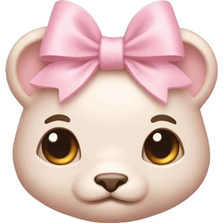 Light pink rapana with bow emoji