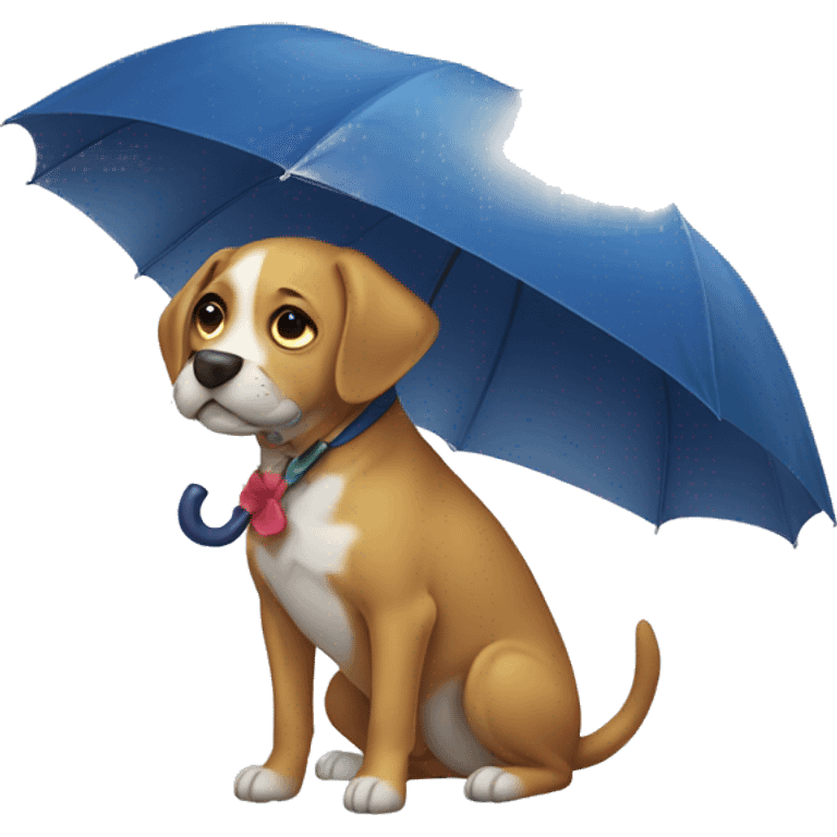 Dog with umbrella emoji