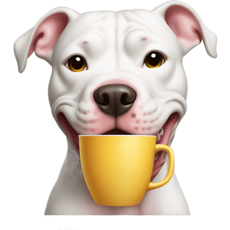 pitbull holding a cup  emoji