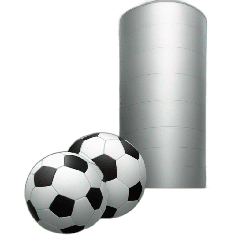 two-soccer-balls-in-front-of-a-single-silo emoji