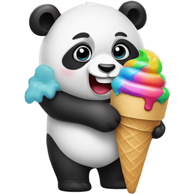 Panda eating ice cream emoji