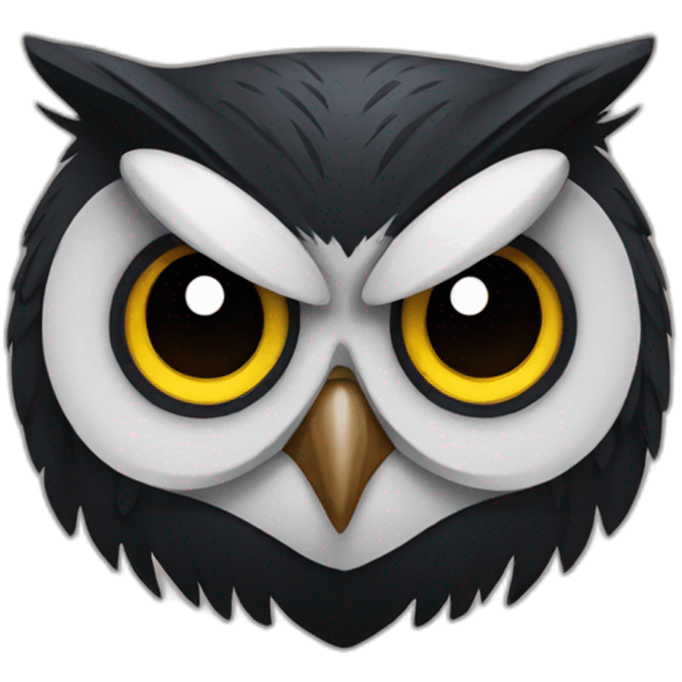 angry black owl emoji