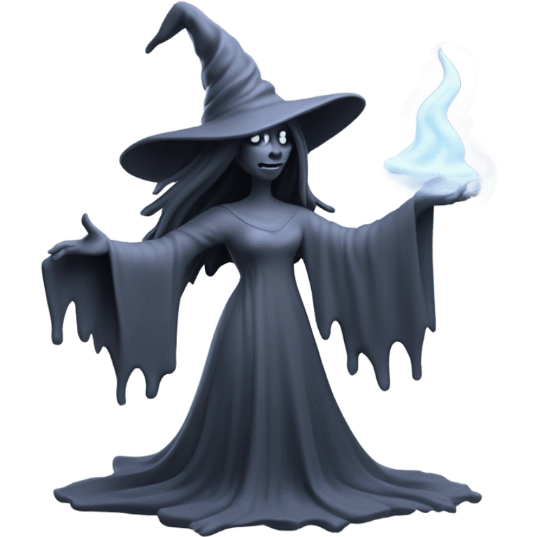 Witch sculpting a ghost emoji