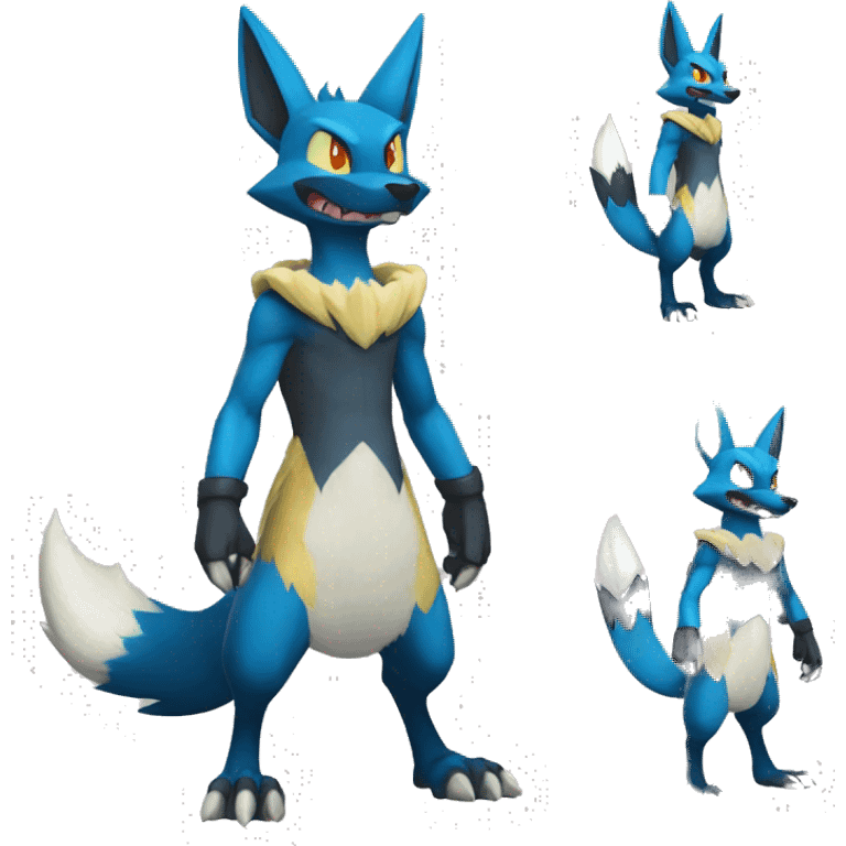 Lucario-Lombax-Sergal-Vernid-Zeraora full body emoji