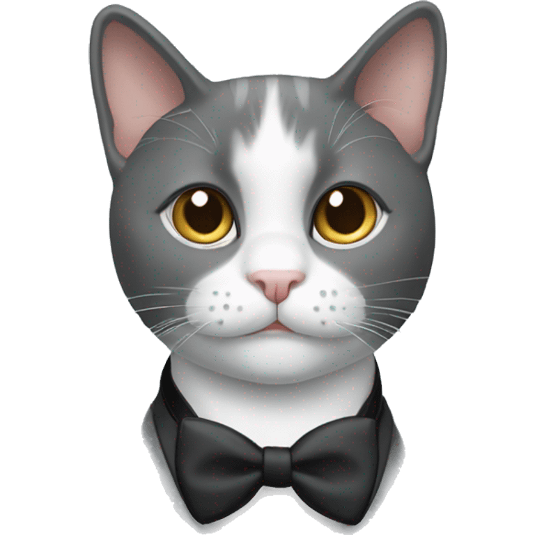 Gray tuxedo cat emoji