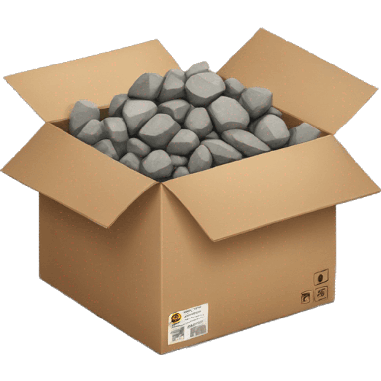 cardboard box full of rocks emoji