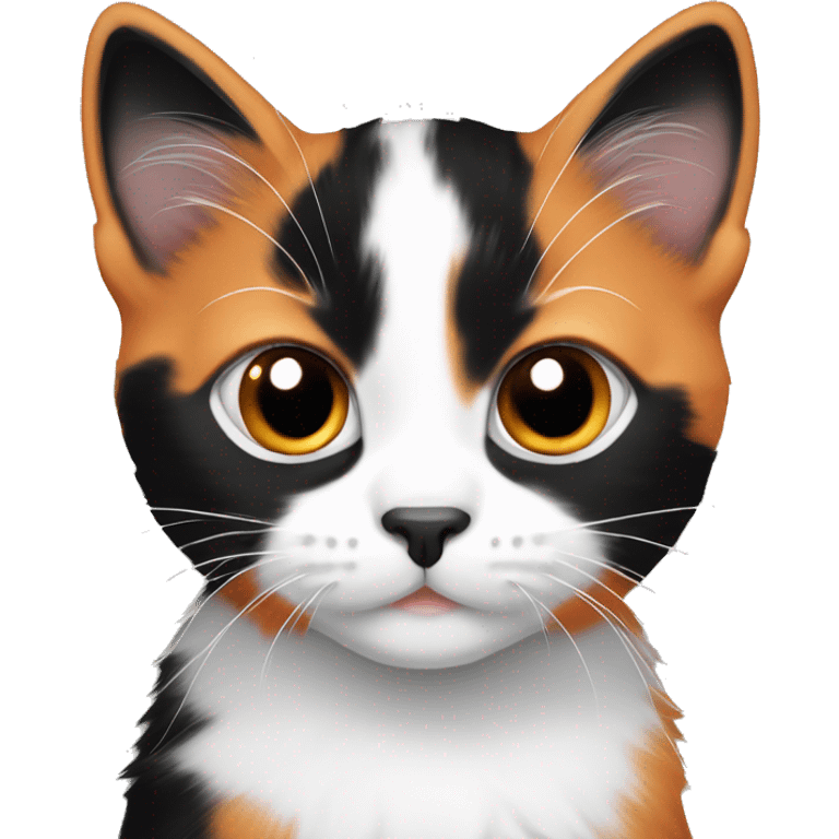 orange black and white calico kitten emoji