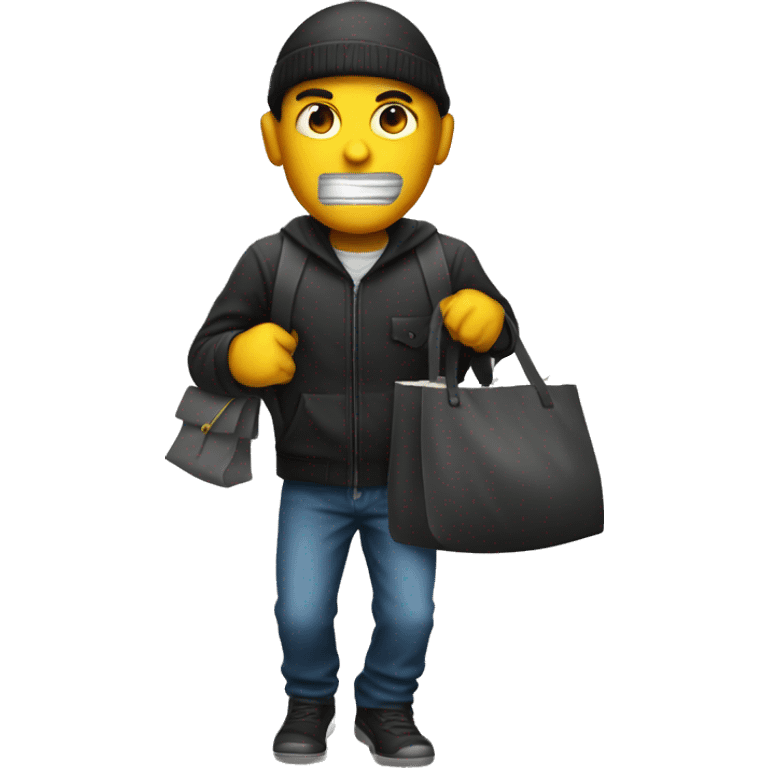 Robber carrying bag of cash emoji