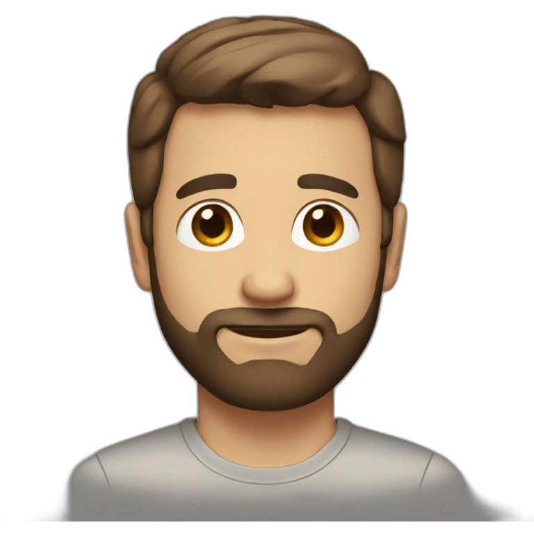 men, short brown hair, short beard emoji