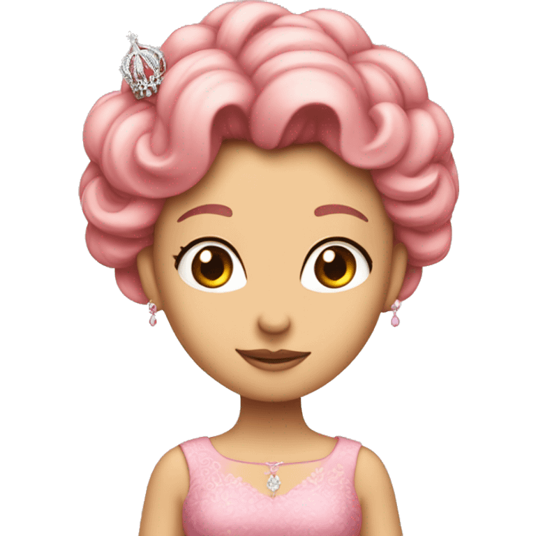 Una principessa capelli biondi Vestito rosa e una corona rosa  emoji