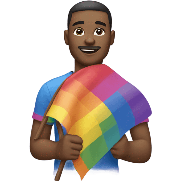 gay man with gay pride emoji