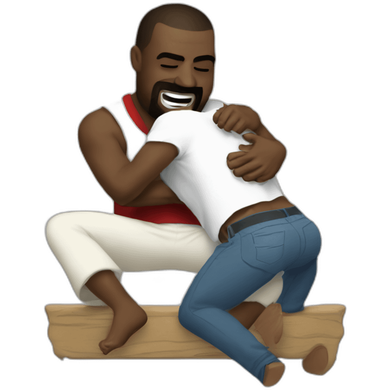 Kanye West being tickled by a klansman nice emoji