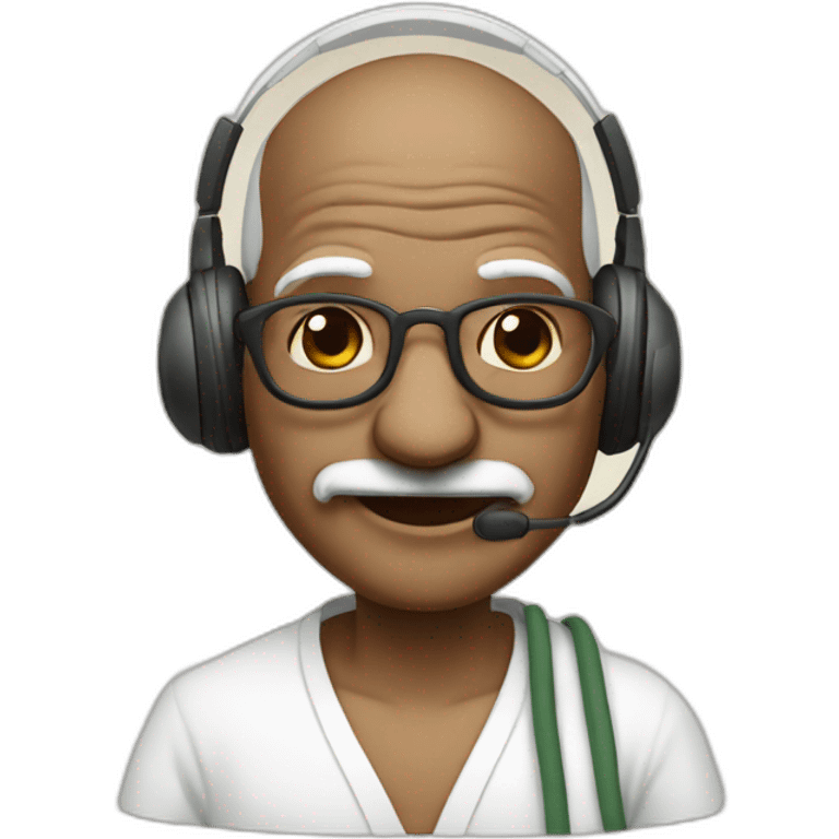 gandhiji with headphone emoji