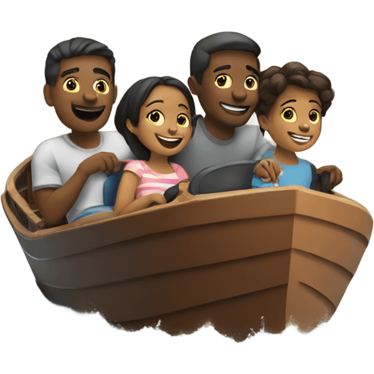 Family enjoying city boat ride emoji