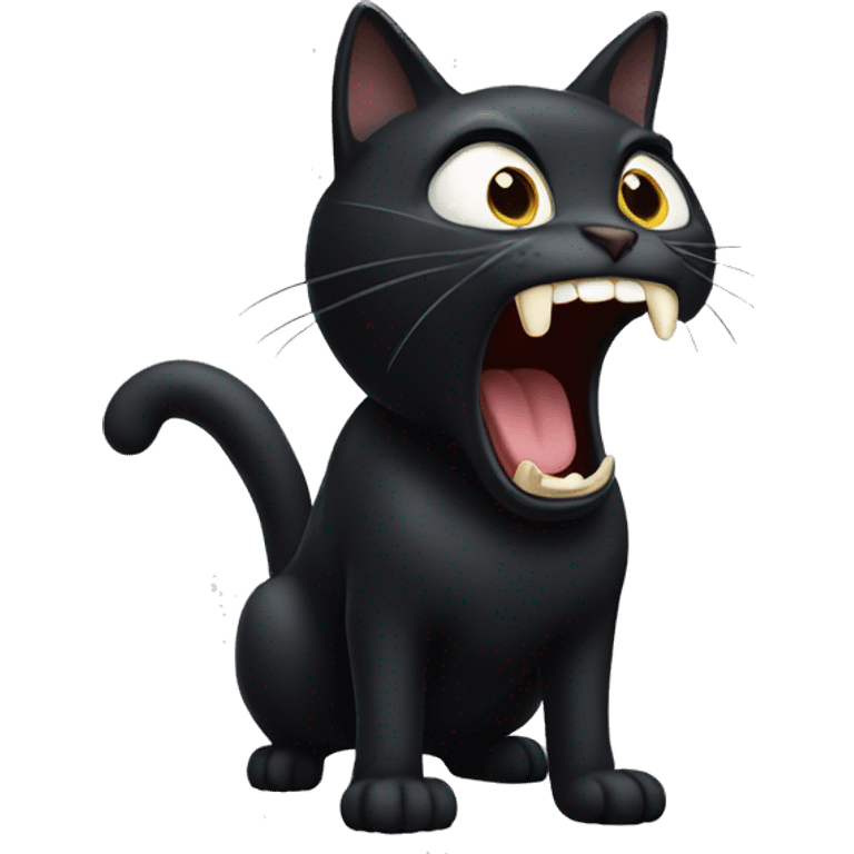 Black cat screams emoji