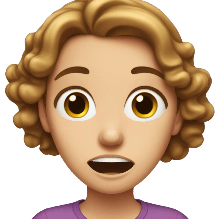 shocked wavy brown-hair white girl  emoji