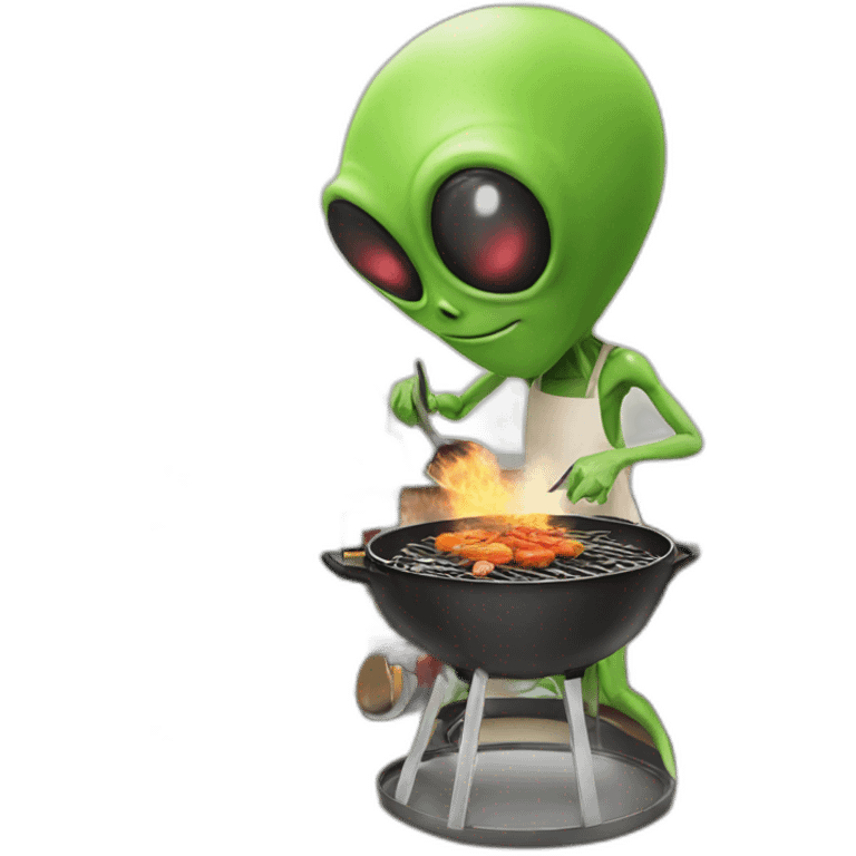 Alien cooking bbq emoji