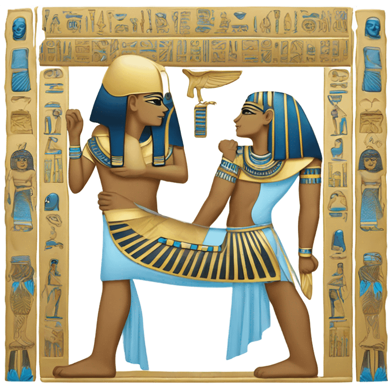 egypt sarcophagus gold blue white black , full body  emoji