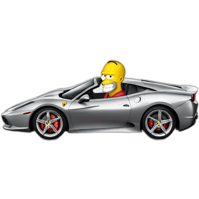 Homer Sispon dans une ferrari emoji