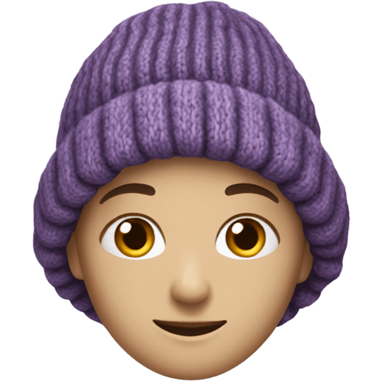 Purple knitted hat emoji