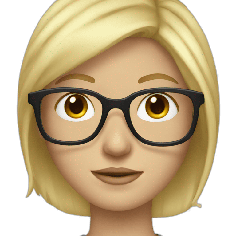 Blonde hair, freckles and glasses emoji