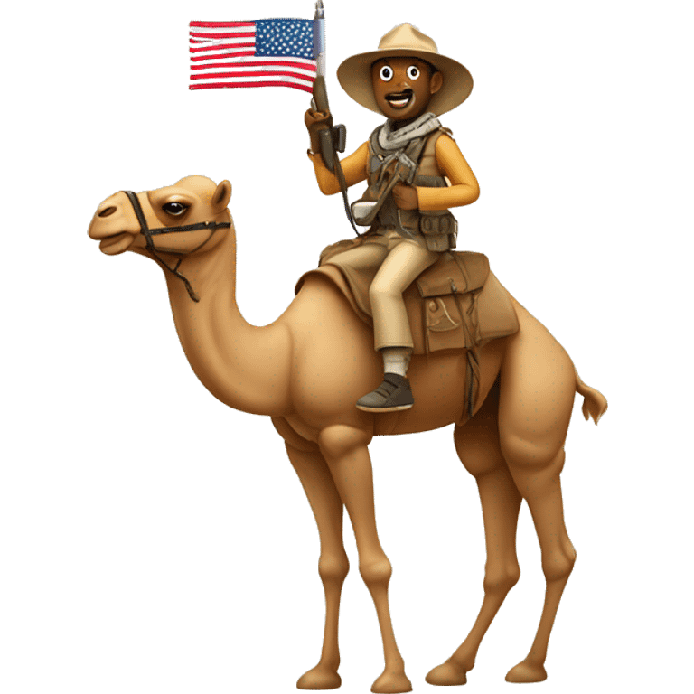 American on camel with rocket launcher emoji