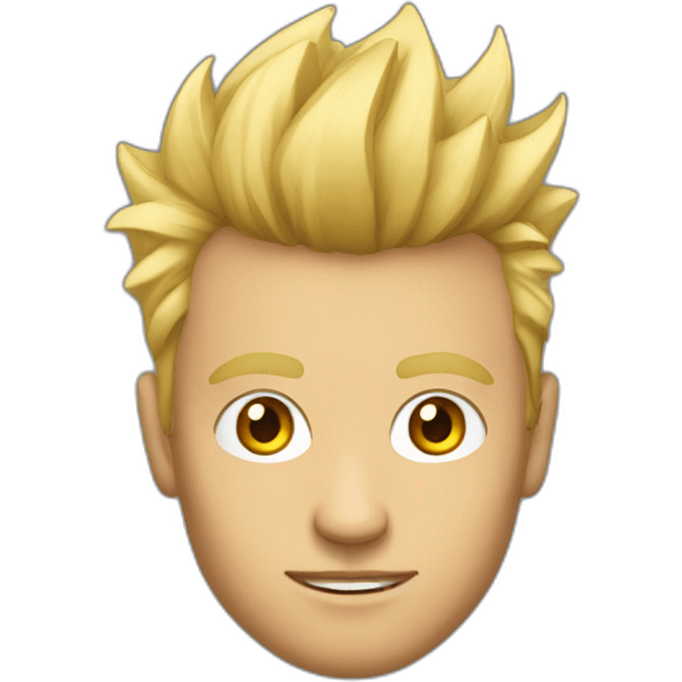 man with blonde faux hawk holding iphone emoji