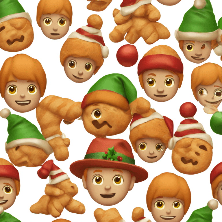 Ginger men Christmas clothes and hat emoji