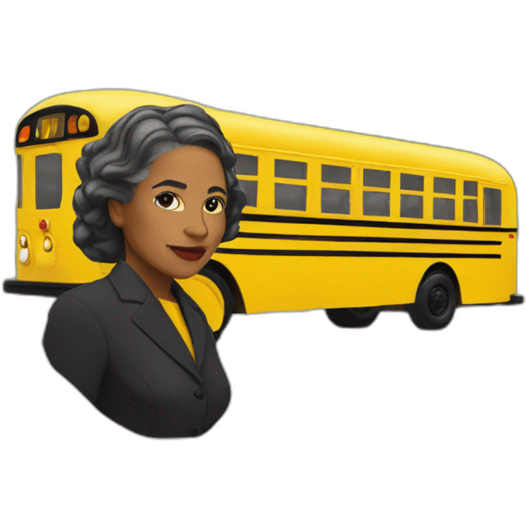 black rosa parks with yellow bus in background emoji