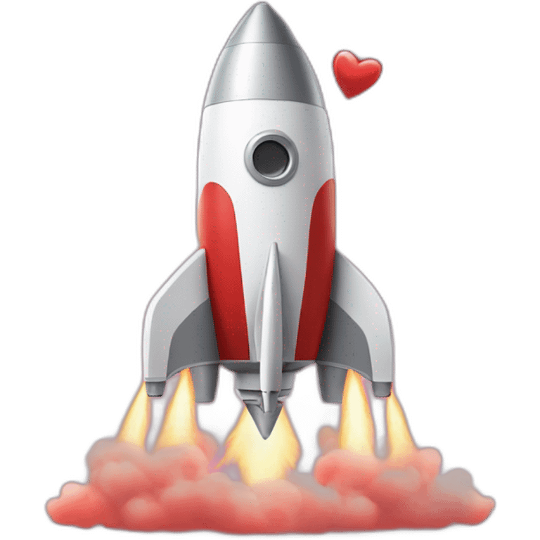 rocket releases hearts emoji