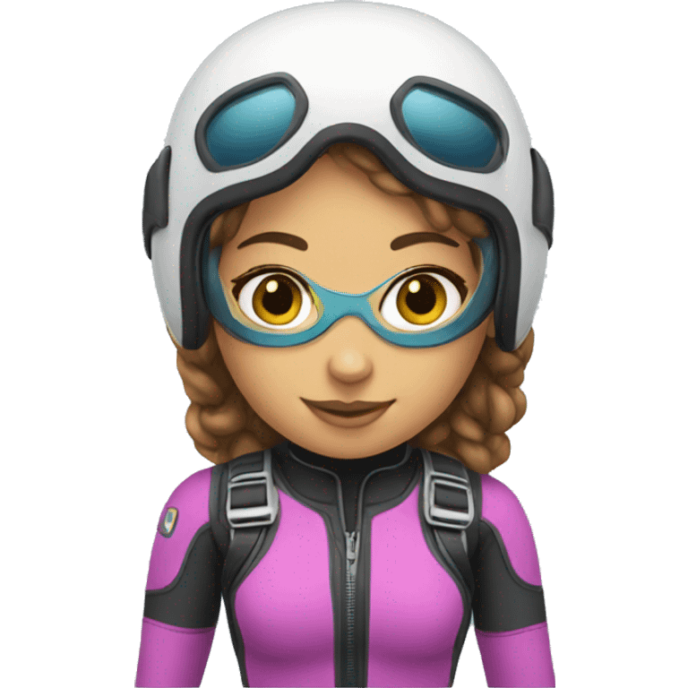 girl with skydive suit emoji