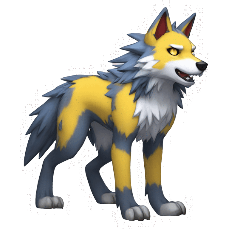 Edgy Colorful Digimon-Fakemon-Wolf full body emoji