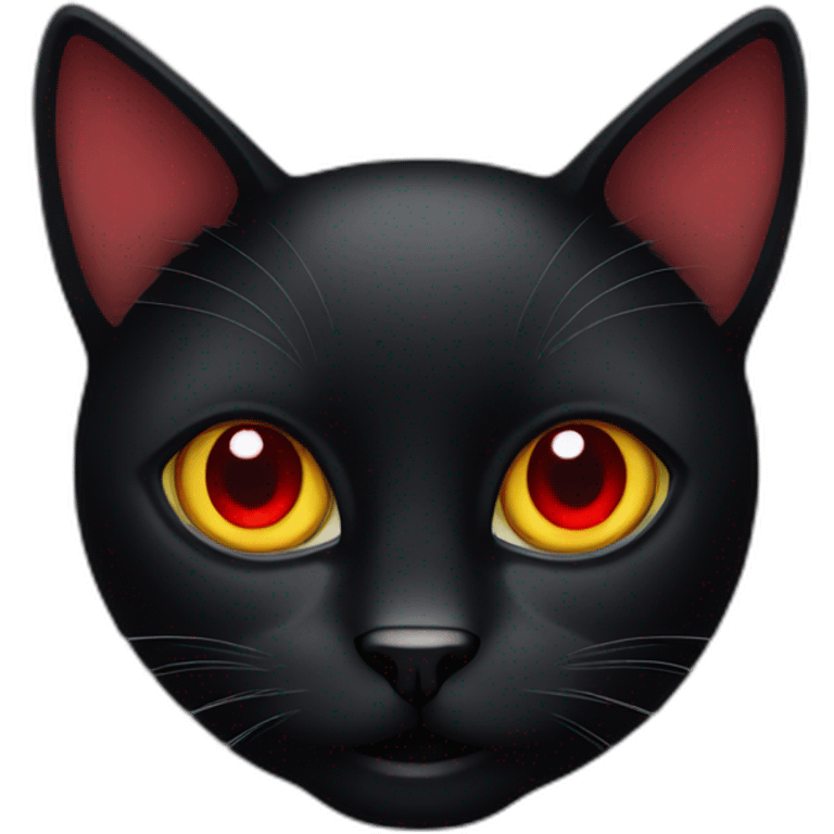 Black cat with red eyes emoji