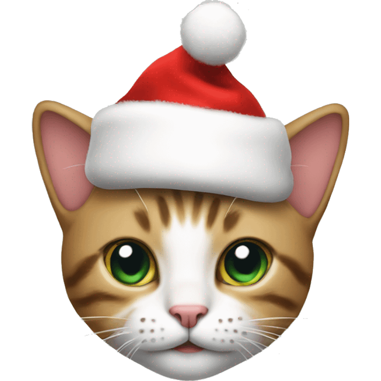 Cat with Christmas hat emoji