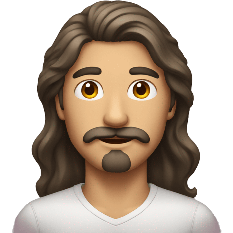 a man with long hair an mustache  emoji