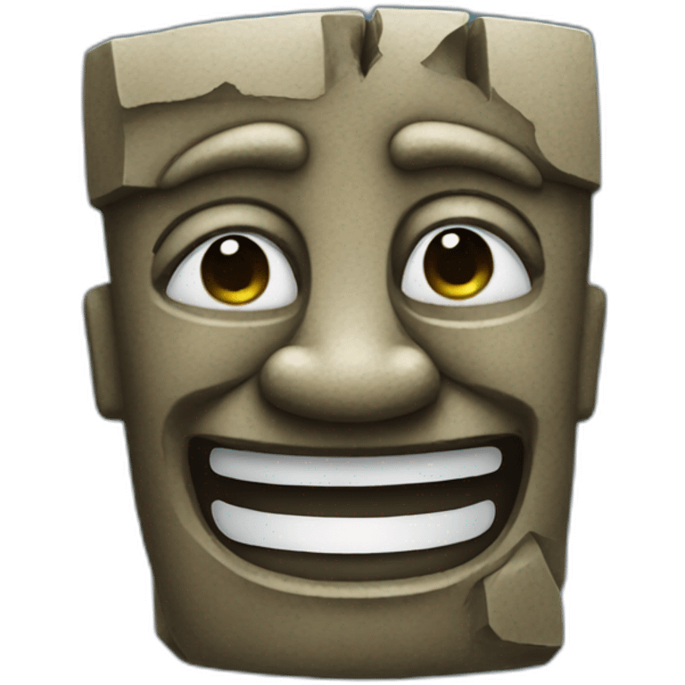 laughing with tears moai statue  emoji