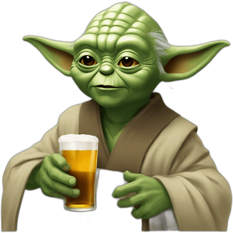 Maître Yoda qui boit une bière emoji