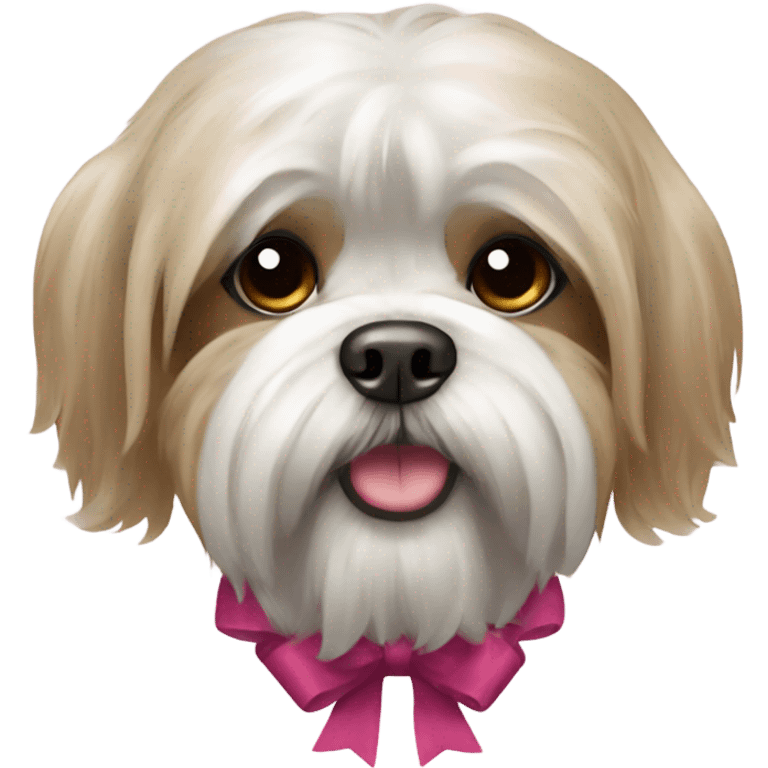 Lhasa apso with a bow emoji