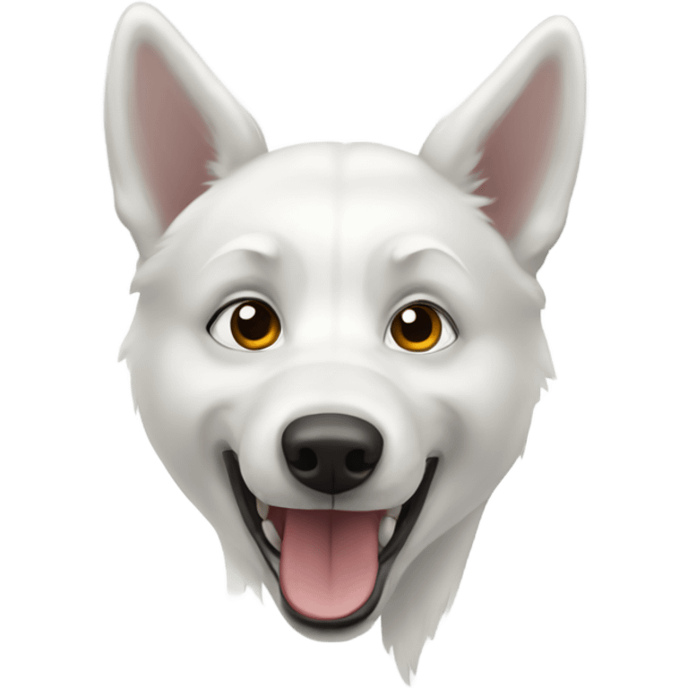 Flying white husky emoji