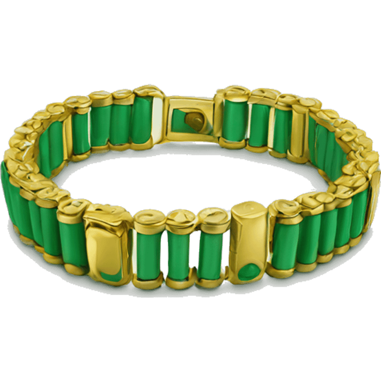 Green and gold bracelet  emoji