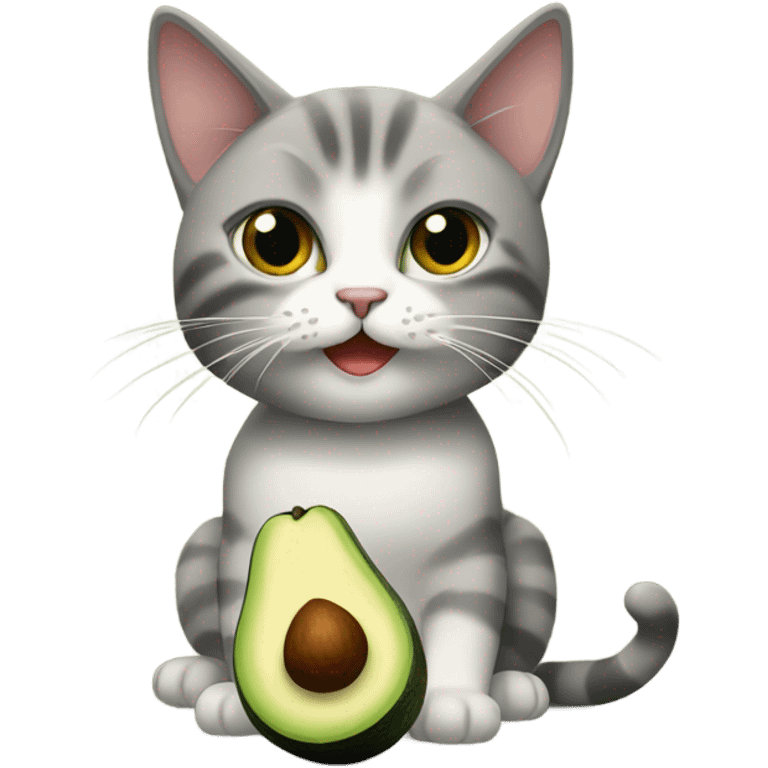 Cat eating avocado emoji