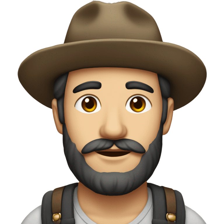 Jovem Moreno de barba com chapéu nordestino  emoji