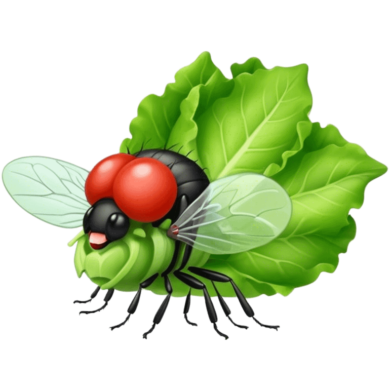 Fly eating lettuce emoji