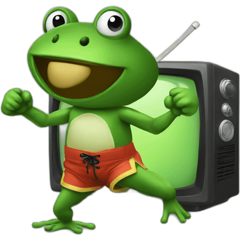 Tv frog boxing emoji